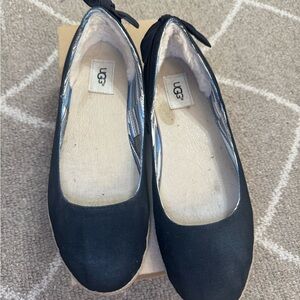 UGG Black Women's Flats with Bow Detail
